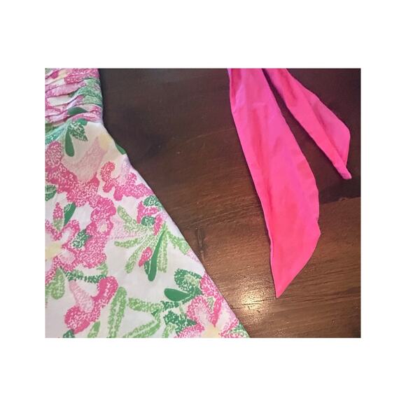 Lilly Pulitzer Silk Vintage Label Halter Dress Floral Pink Cottagecore Women 8 - Picture 5 of 9